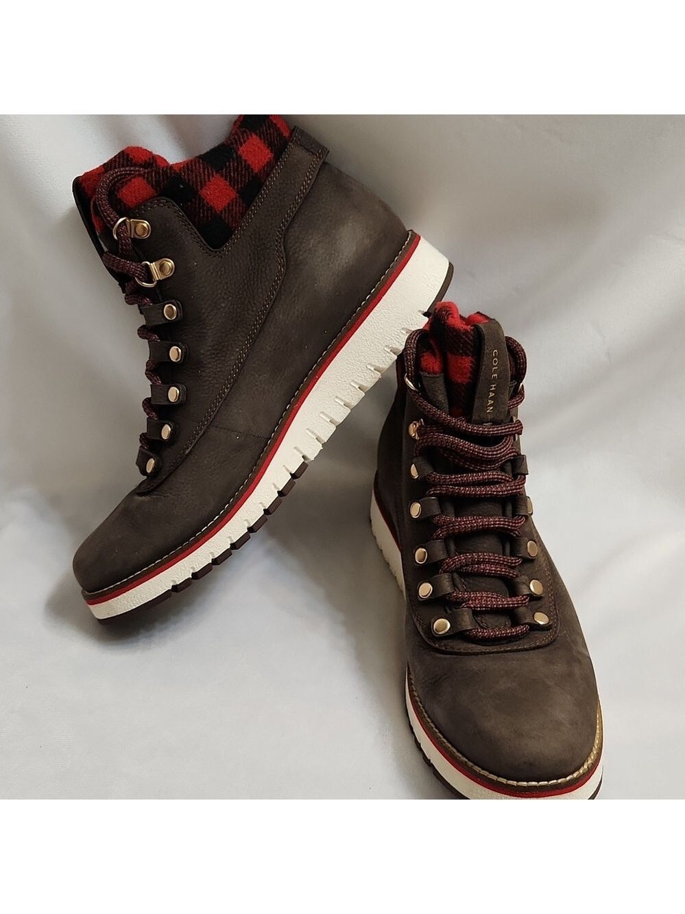 Cole Haan Grand Explore Brown and Red Suede Boots (W Size 7.5) - Picture 6 of 14